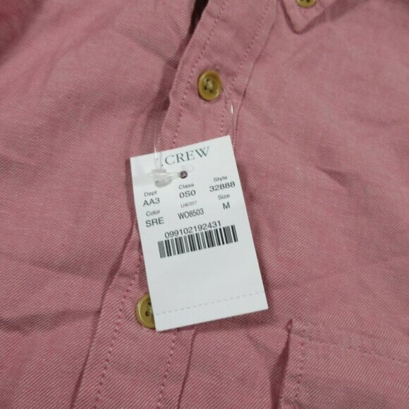 JCREW mens red an white woven button down shirt M 32888 NWT - Picture 4 of 4